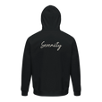 Serenity Indigo Sky Organic Unisex Hoodie Black flat back