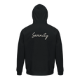 Serenity Indigo Sky Organic Unisex Hoodie Black flat back