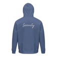 Serenity Indigo Sky Organic Unisex Hoodie Blue flat back