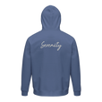 Serenity Indigo Sky Organic Unisex Hoodie Blue flat back