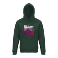 Serenity Indigo Sky Organic Unisex Hoodie Bottle Green flat front