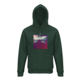 Serenity Indigo Sky Organic Unisex Hoodie Bottle Green flat front