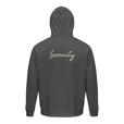 Serenity Indigo Sky Organic Unisex Hoodie charcoal melange flat back