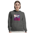 Serenity Indigo Sky Organic Unisex Hoodie charcoal melange second model front