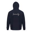 Serenity Indigo Sky Organic Unisex Hoodie French Navy flat back