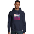 Serenity Indigo Sky Organic Unisex Hoodie French Navy model front
