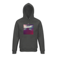 Serenity Indigo Sky Organic Unisex Hoodie Grey Melange flat front