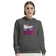 Serenity Indigo Sky Organic Unisex Hoodie Grey Melange second model front