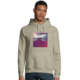 Serenity Indigo Sky Organic Unisex Hoodie Rope model front