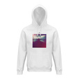 Serenity Indigo Sky Organic Unisex Hoodie White flat front