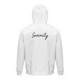 Serenity Indigo Sky Organic Unisex Hoodie White flat back