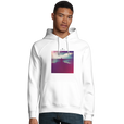 Serenity Indigo Sky Organic Unisex Hoodie White model front