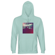Serenity Indigo Sky Recycled Blend Unisex Hoodie arctic blue flat front