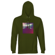 Serenity Indigo Sky Recycled Blend Unisex Hoodie Army flat front