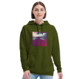 Serenity Indigo Sky Recycled Blend Unisex Hoodie Army second model front