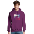 Serenity Indigo Sky Recycled Blend Unisex Hoodie astral purple model front