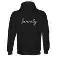 Serenity Indigo Sky Recycled Blend Unisex Hoodie Black flat back