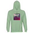 Serenity Indigo Sky Recycled Blend Unisex Hoodie frozen green flat front
