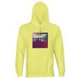 Serenity Indigo Sky Recycled Blend Unisex Hoodie Light Yellow flat front