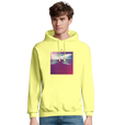 Serenity Indigo Sky Recycled Blend Unisex Hoodie Light Yellow model front
