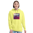 Serenity Indigo Sky Recycled Blend Unisex Hoodie Light Yellow second model front