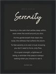 Serenity Word of Intention Framed print 13x18 cm / 5x7″ Black frame Carbon paper