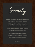 Serenity Word of Intention Framed print 13x18 cm / 5x7″ Dark wood frame Carbon paper