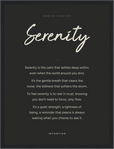 Serenity Word of Intention Framed print 30x40 cm / 12x16″ Black frame Carbon paper