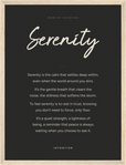 Serenity Word of Intention Framed print 30x40 cm / 12x16″ Wood frame Carbon paper