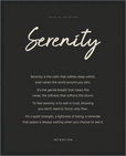Serenity Word of Intention Framed print 40x50 cm / 16x20″ Black frame Carbon paper