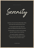Serenity Word of Intention Framed print 70x100 cm / 28x40″ Wood frame Carbon paper