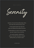 Serenity Word of Intention Framed print A1 (59.4 x 84.1 cm) Black frame Carbon paper