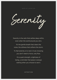 Serenity Word of Intention Framed print A1 (59.4 x 84.1 cm) White frame Carbon paper