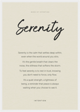Serenity Word of Intention Framed print A2 (42 x 59.4 cm) White frame Linen paper