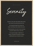 Serenity Word of Intention Framed print A2 (42 x 59.4 cm) Wood frame Carbon paper