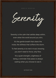 Serenity Word of Intention Framed print A3 (29.7 x 42 cm) Dark wood frame Carbon paper