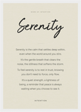 Serenity Word of Intention Framed print A3 (29.7 x 42 cm) White frame Linen paper