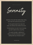 Serenity Word of Intention Framed print A3 (29.7 x 42 cm) Wood frame Carbon paper