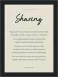 Sharing Word of Intention Framed print 13x18 cm / 5x7″ Black frame Linen paper