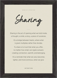 Sharing Word of Intention Framed print 21x29.7 cm / 8x12" Black frame Linen paper