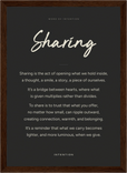 Sharing Word of Intention Framed print 21x29.7 cm / 8x12" Dark wood frame Carbon paper