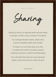 Sharing Word of Intention Framed print 21x29.7 cm / 8x12" Dark wood frame Linen paper