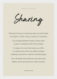 Sharing Word of Intention Framed print 21x29.7 cm / 8x12" White frame Linen paper