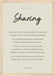 Sharing Word of Intention Framed print 21x29.7 cm / 8x12" Wood frame Linen paper