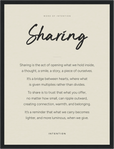 Sharing Word of Intention Framed print 30x40 cm / 12x16″ Black frame Linen paper