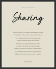 Sharing Word of Intention Framed print 40x50 cm / 16x20″ Black frame Linen paper