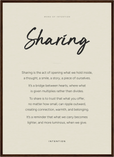 Sharing Word of Intention Framed print 50x70 cm / 20x28″ Dark wood frame Linen paper