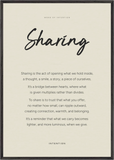 Sharing Word of Intention Framed print 70x100 cm / 28x40″ Black frame Linen paper