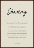 Sharing Word of Intention Framed print 70x100 cm / 28x40″ Dark wood frame Linen paper