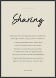 Sharing Word of Intention Framed print A1 (59.4 x 84.1 cm) Black frame Linen paper